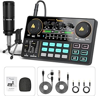 MAONO Podcast Equipment Bundle Audio Mixer All-in-One Studio