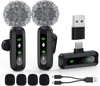 USB C Lavalier Microphone Wireless Mini Mic