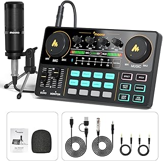 MAONO Podcast Equipment Bundle Audio Mixer All-in-One Studio