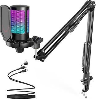 FIFINE Gaming PC USB Microphone Podcast Condenser Mic