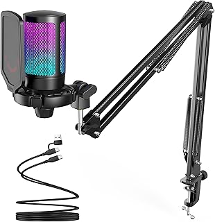 FIFINE Gaming PC USB Microphone Podcast Condenser Mic