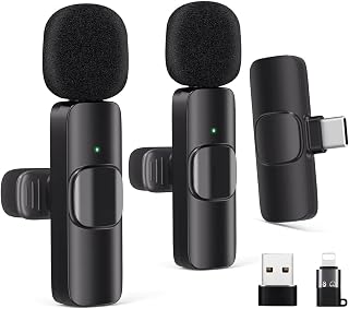 Wireless Lavalier Microphone for Android, iPhone and Computer